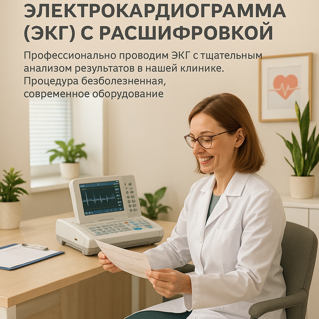 Электрокардиограмма (ЭКГ) с расшифровкой
